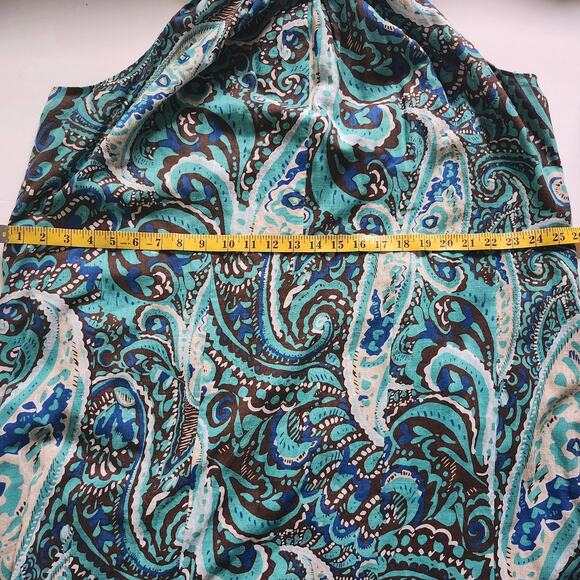 Lane Bryant Paisley Linen/Cotton Halter Dress Brown, Blue and Cream Size 28 - Picture 9 of 11